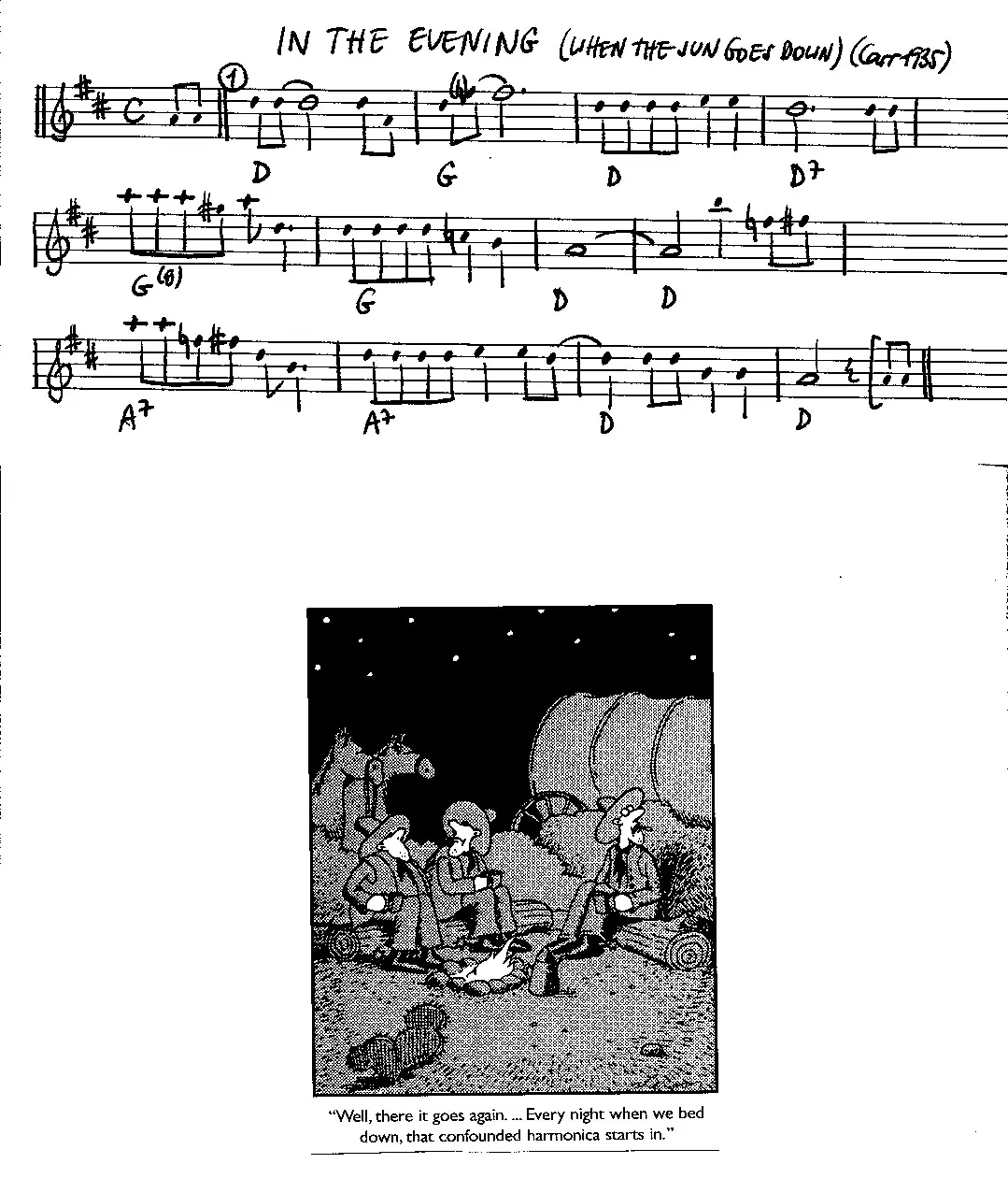 in the eveneing free jazz leadsheet - Courtesy of the Jungle Jazz Band
